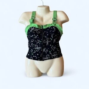 BEETLEJUICE Black and Green Women's Top